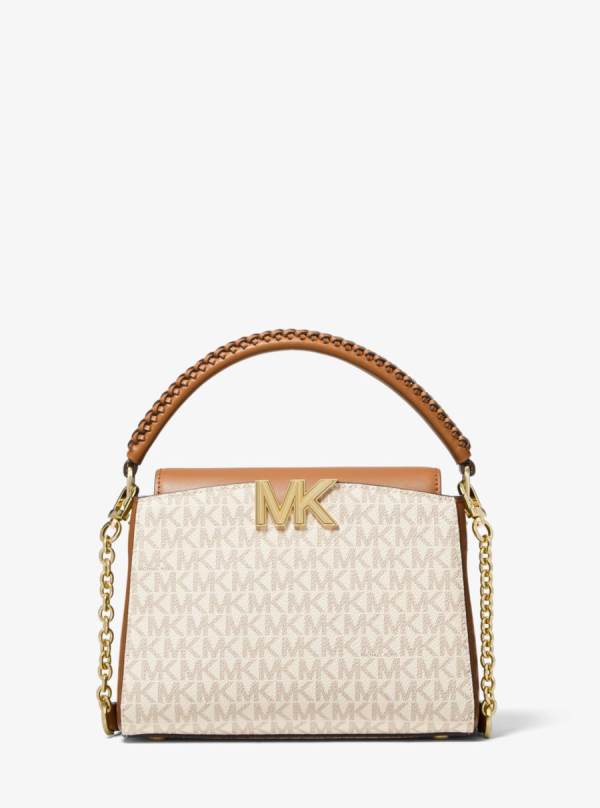Damske Satchel Taske Michael Kors Karlie Small Logo Hnedožltý Hnede - Kabelky Michael Kors Obchod | YSGIJ-2809